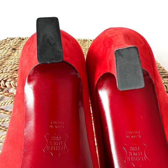 Vintage Charles Jourdan Paris Red Suede Heels, Size 8, Never Worn, EC! - Picture 13 of 14